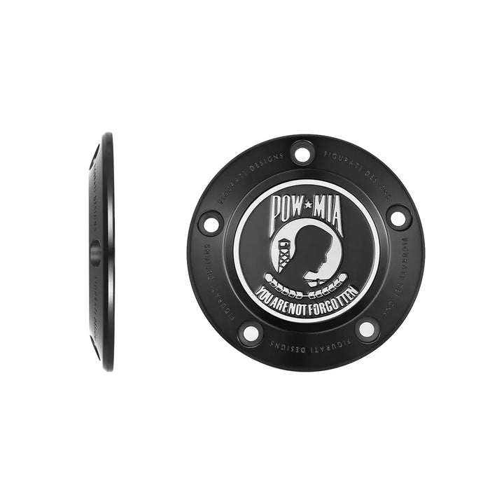 Figurati Designs – Harley-Davidson Stainless-Steel in Black POW MIA Twin Cam Timing Cover – FD50-TC-5H-BLK