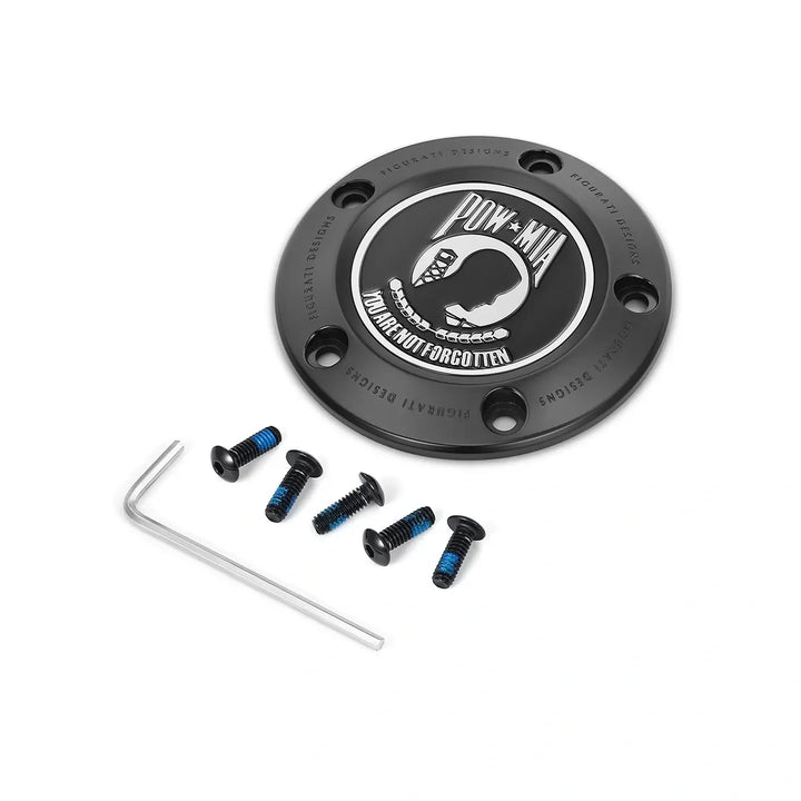 Figurati Designs – Harley-Davidson Stainless-Steel in Black POW MIA Twin Cam Timing Cover – FD50-TC-5H-BLK