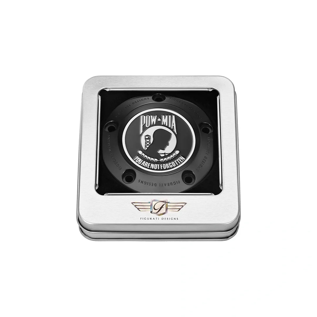 Figurati Designs – Harley-Davidson Stainless-Steel in Black POW MIA Twin Cam Timing Cover – FD50-TC-5H-BLK