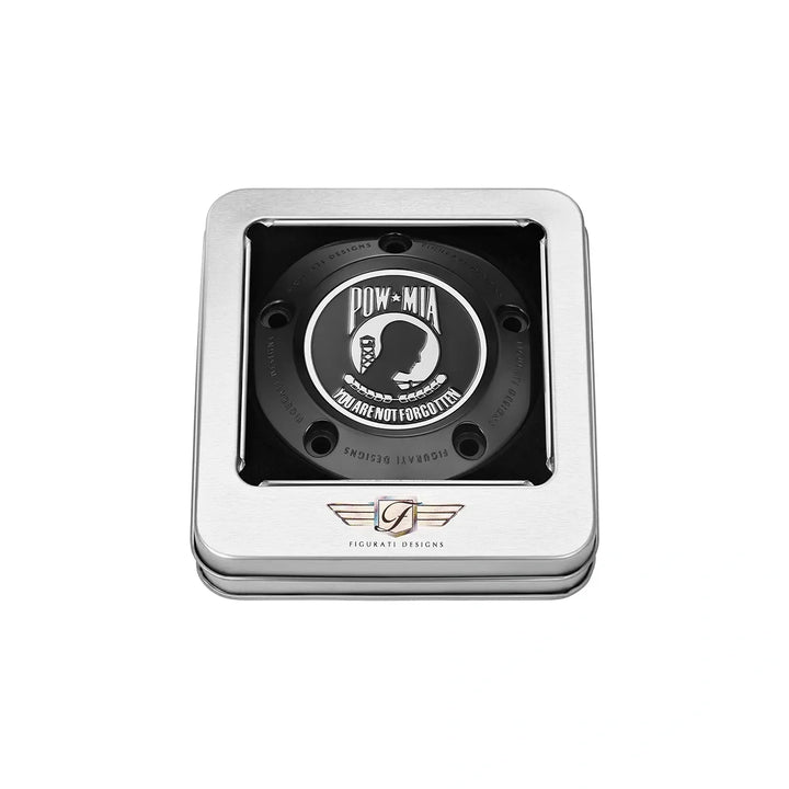 Figurati Designs – Harley-Davidson Stainless-Steel in Black POW MIA Twin Cam Timing Cover – FD50-TC-5H-BLK