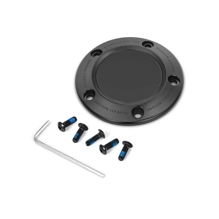 Figurati Designs – Harley-Davidson Stainless-Steel in Black Twin Cam Custom Timing Cover - Full Color – FD65-TC-5H-BLK-C