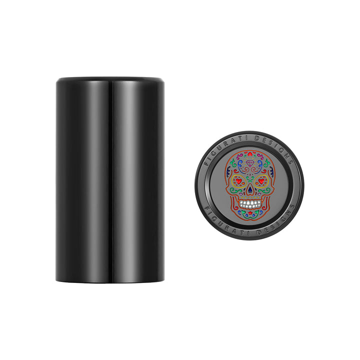 Figurati Designs – Harley-Davidson Stainless-Steel Black Sugar Skull Docking Covers – FD30-DC-Blk. 25.2/46.5