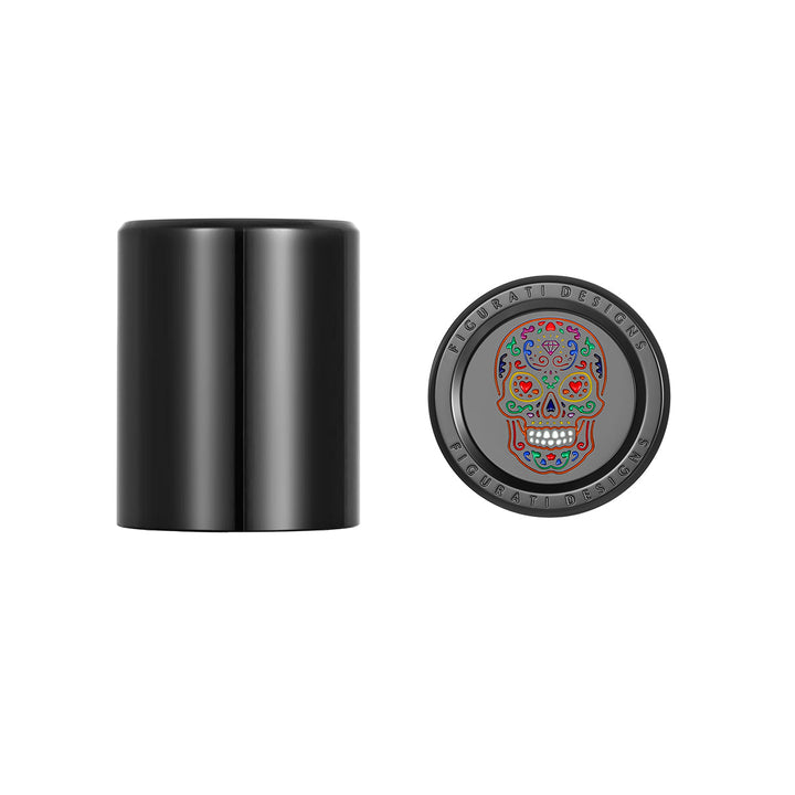 Figurati Designs – Harley-Davidson Stainless-Steel Black Sugar Skull Docking Covers – FD30-DC-Blk. 25.2/32