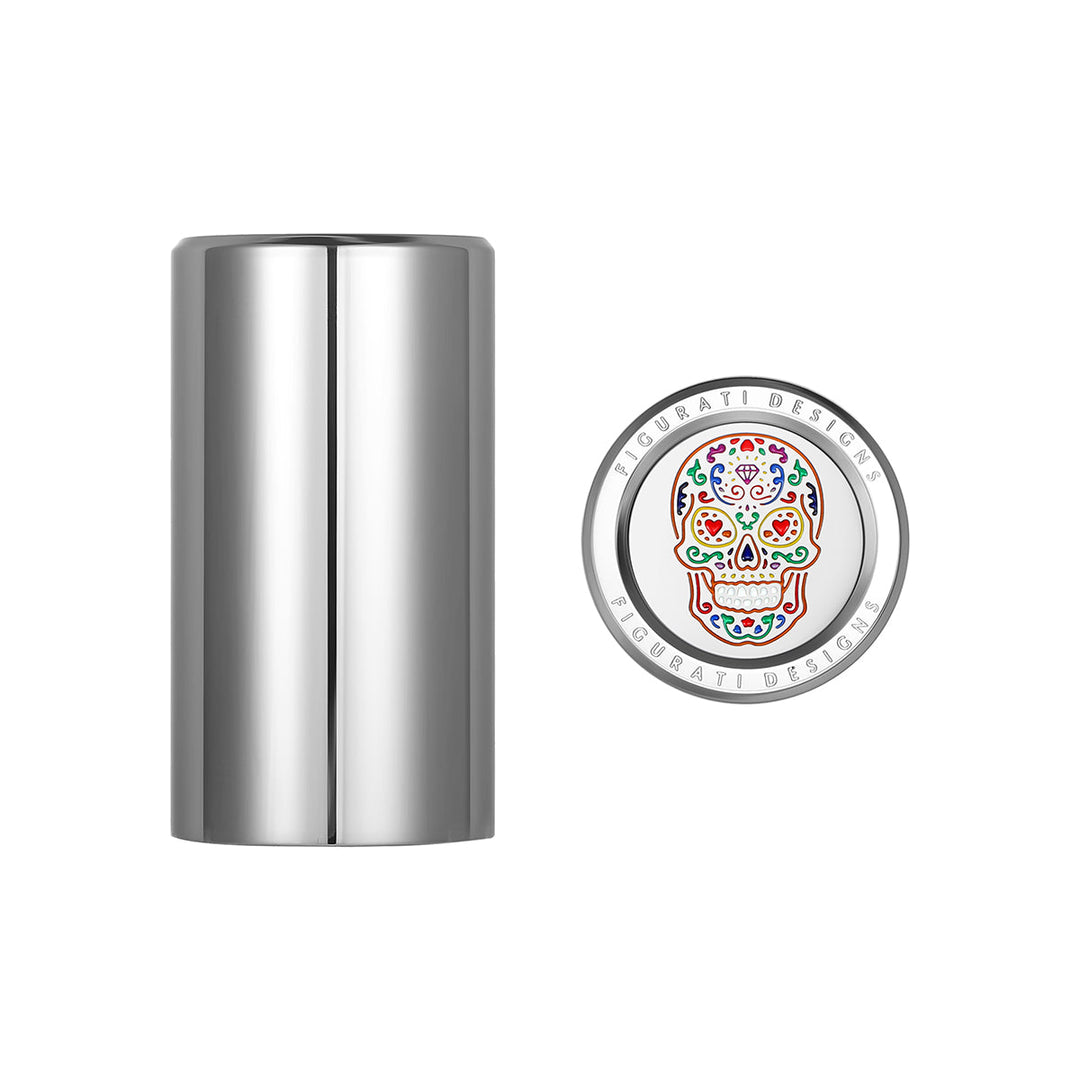 Figurati Designs – Harley-Davidson Stainless-Steel Sugar Skull Docking Covers – FD30-DC-SS 25.2/46.5 (Long Skinny)