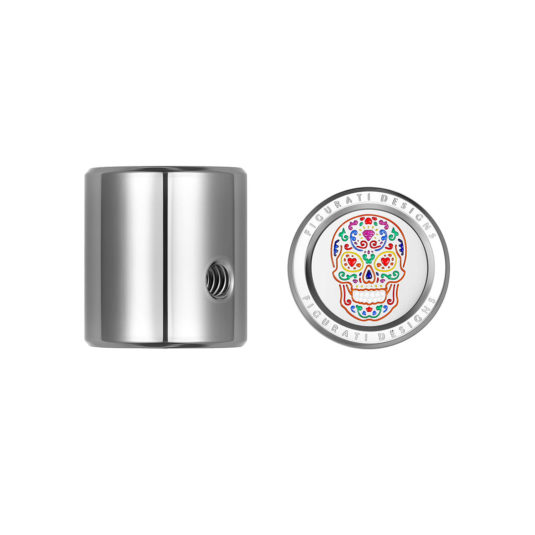 Figurati Designs – Heel Toe Shifter-Cover Stainless-Steel Sugar Skull – FD30-HTSC-SS