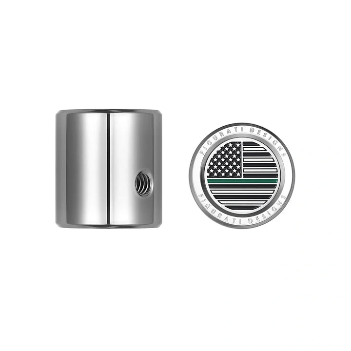 Figurati Designs – Heel Toe Shifter Cover - Stainless-Steel Green Line American Flag – FD72-HTSC-SS