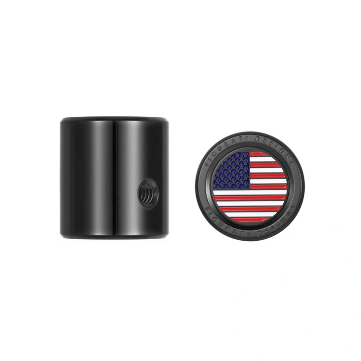 Figurati Designs – Heel Toe Shifter Cover - Stainless -Steel/Black Red White and Blue American Flag – FD21-HTSC-BLK