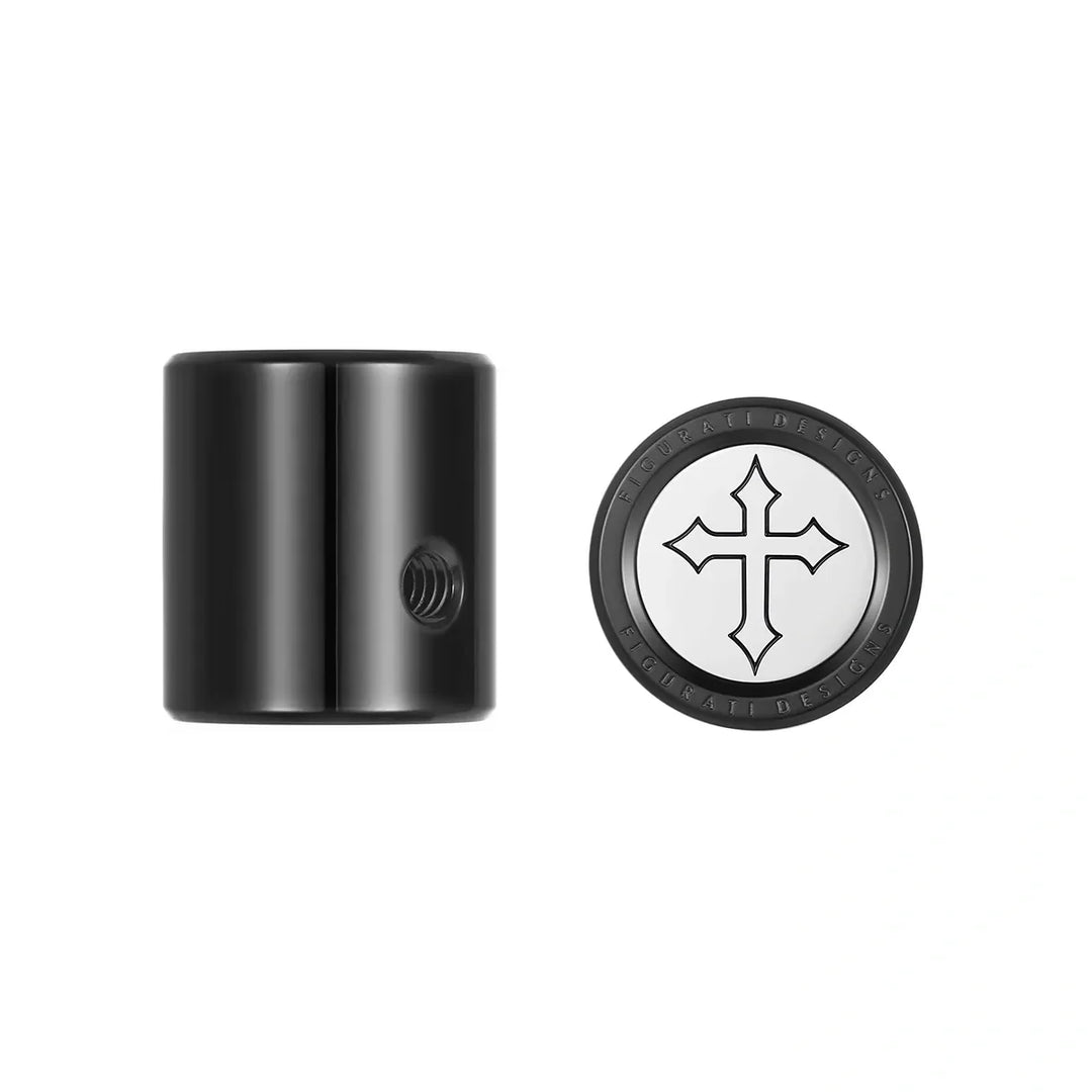 Figurati Designs – Heel Toe Shifter Cover - Stainless-Steel in Black Cross – FD41-HTSC-BLK