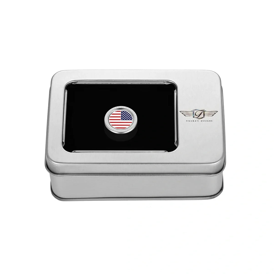 Figurati Designs – Heel Toe Shifter Cover Stainless-Steel Red White and Blue American Flag – FD20-HTSC-SS