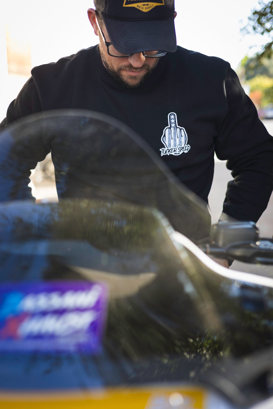 Tucker Speed Make Power Not Friends RG Crewneck Sweatshirt - Black