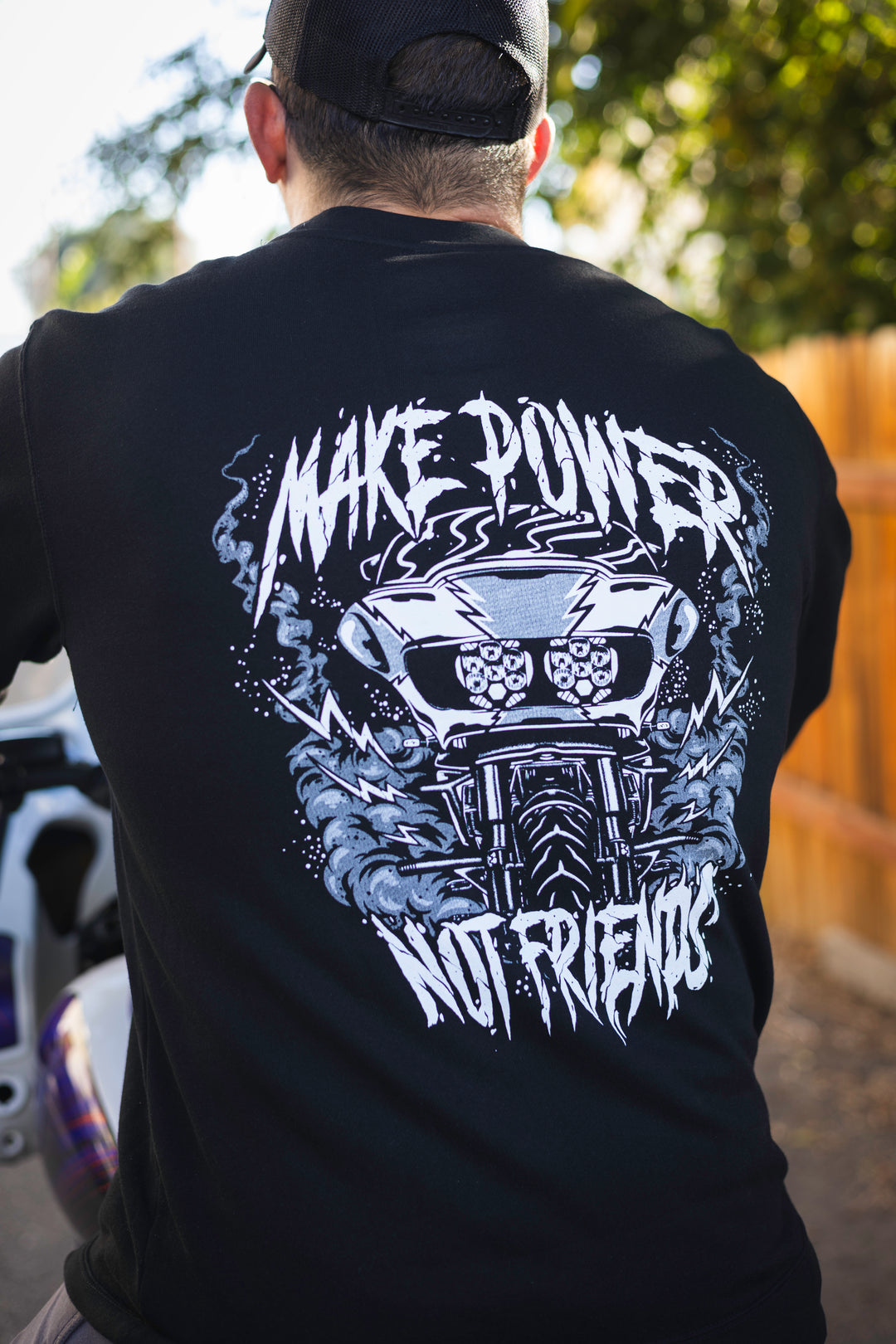 Tucker Speed Make Power Not Friends RG Crewneck Sweatshirt - Black