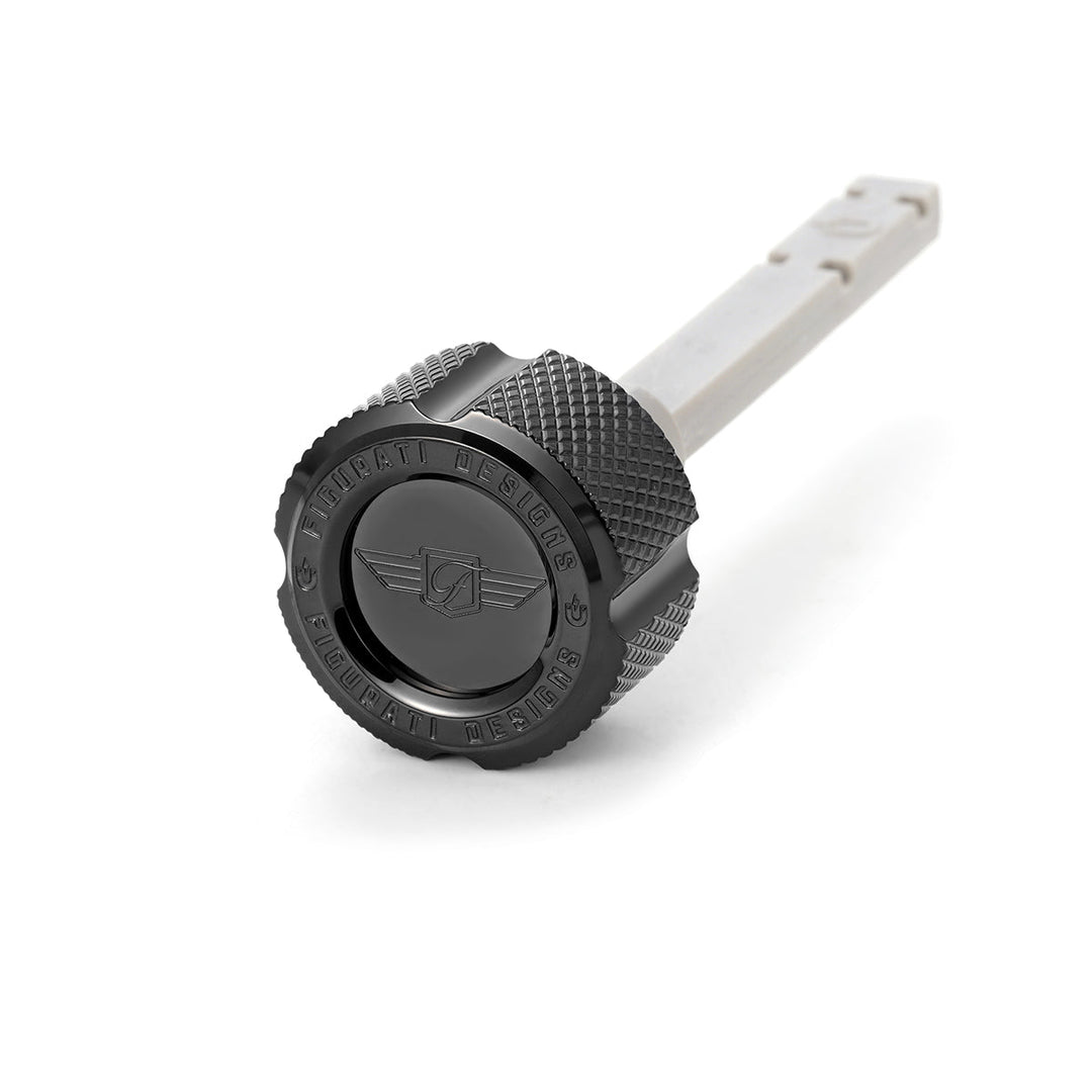 Figurati Designs – Signature Magnetic Transmission Dipstick for Harley-Davidson All Models - Knurled Black – FD01-MAGTDT-KN-BLK