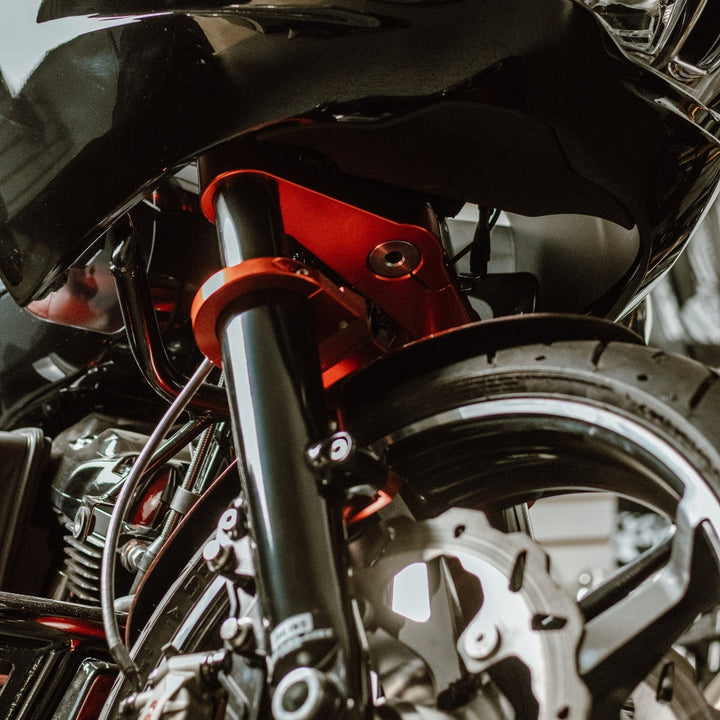 OG 2014-Up Touring Drop Triple Trees kit installed on a 2025 Road Glide
