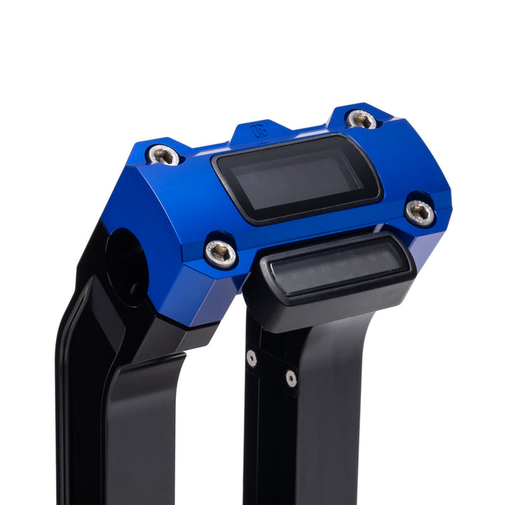 OG Blue Digital Gauge Top Clamp on Black Risers