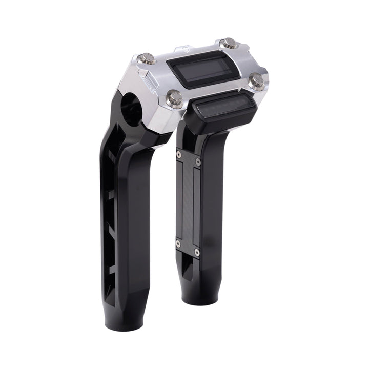 OG Black Performance 8.5 inch Pull Back Riser Legs with Aluminum Performance Digital Gauge Top Clamp