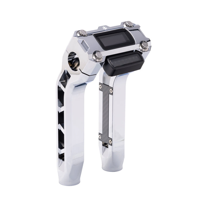 OG Chrome Performance 8.5 inch Pull Back Riser Legs with Chrome Performance Digital Gauge Top Clamp