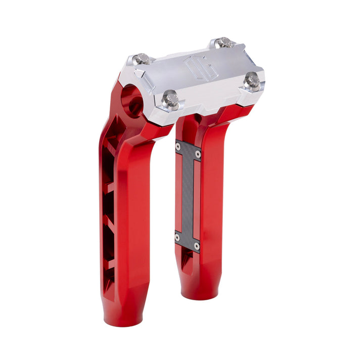 OG Red Performance 8.5 inch Pull Back Riser Legs with Aluminum Performance Top Clamp