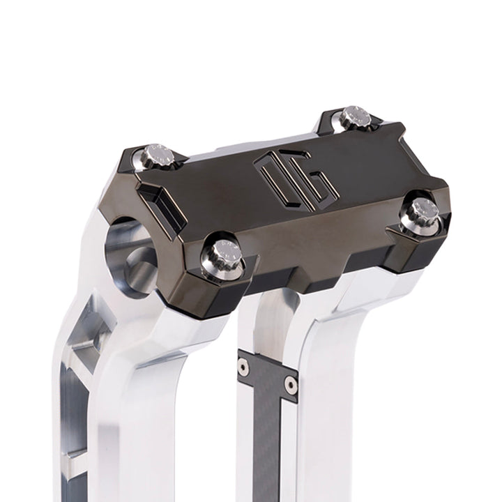 OG Black Chrome Performance Top Clamp on OG Aluminum Performance Riser Legs