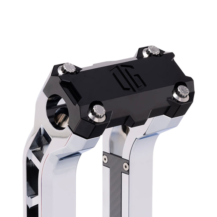 OG Black Performance Top Clamp on OG Chrome Performance Riser Legs
