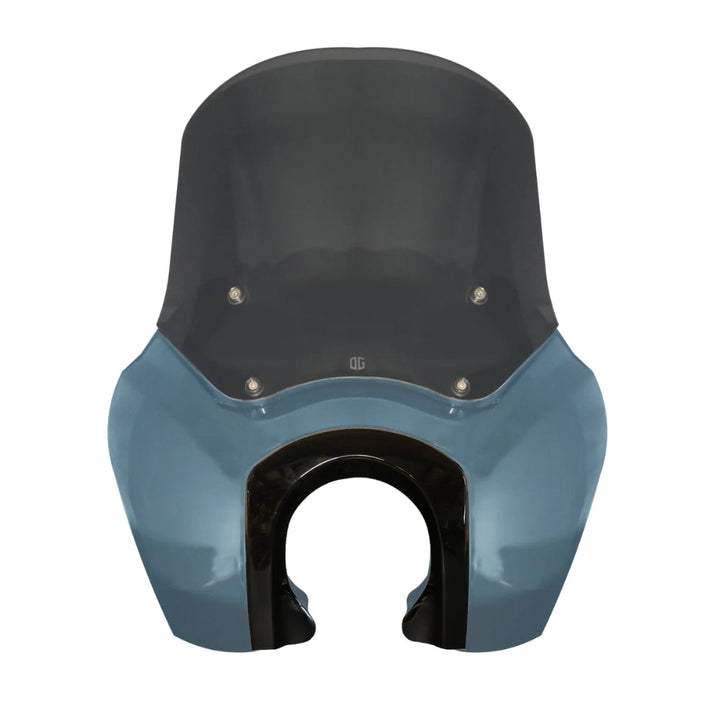 Sharkskin Blue OG Softail Low Rider S Complete T-Sport Fairing Kit with smoked windshield