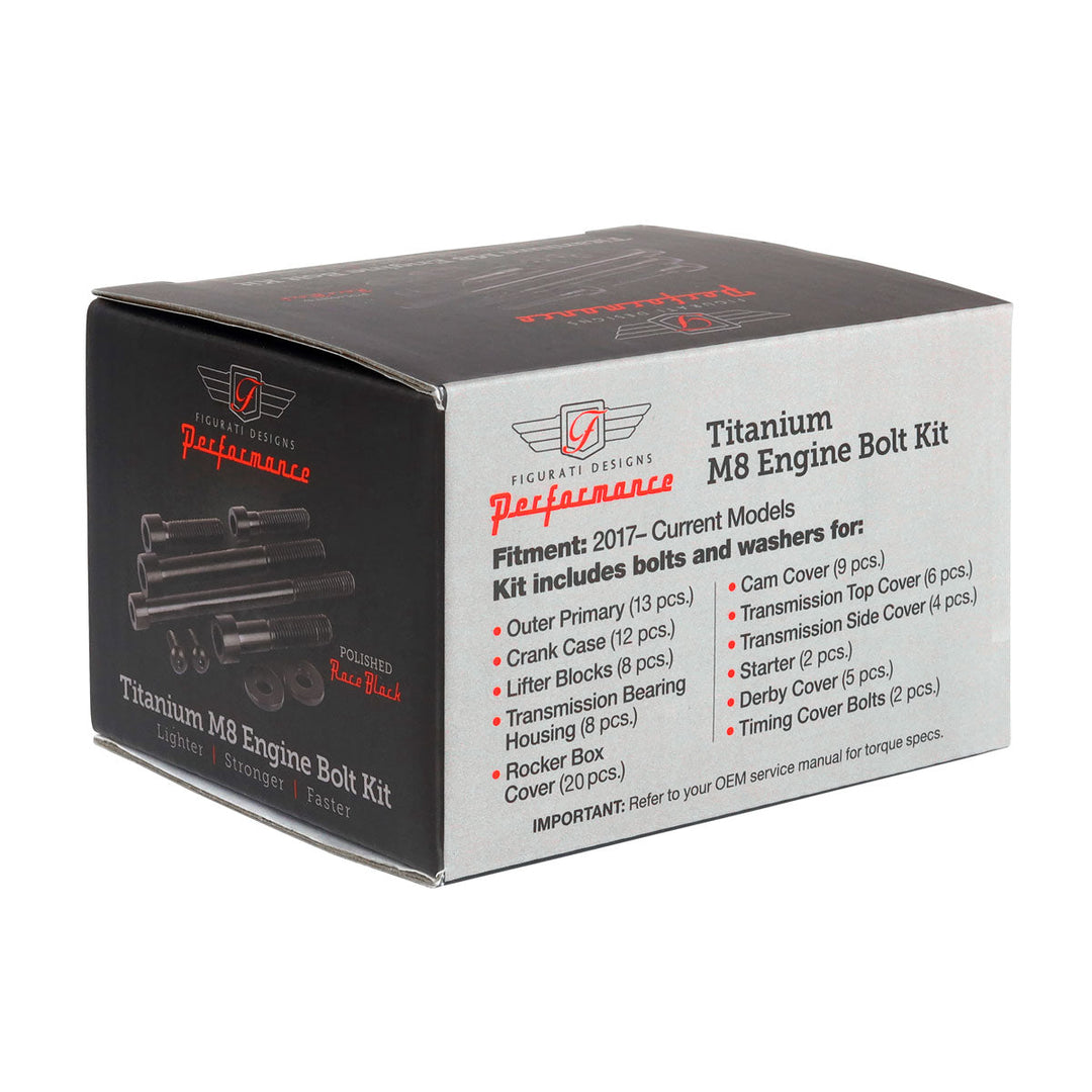 Figurati Designs – Performance Titanium M8 Engine Bolt Kit - Race Black – FD100-M8-TBOLT-BLK