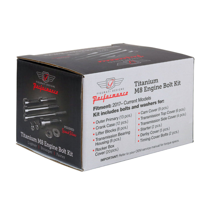 Figurati Designs – Performance Titanium M8 Engine Bolt Kit - Speed Silver – FD100-M8-TBOLT-S