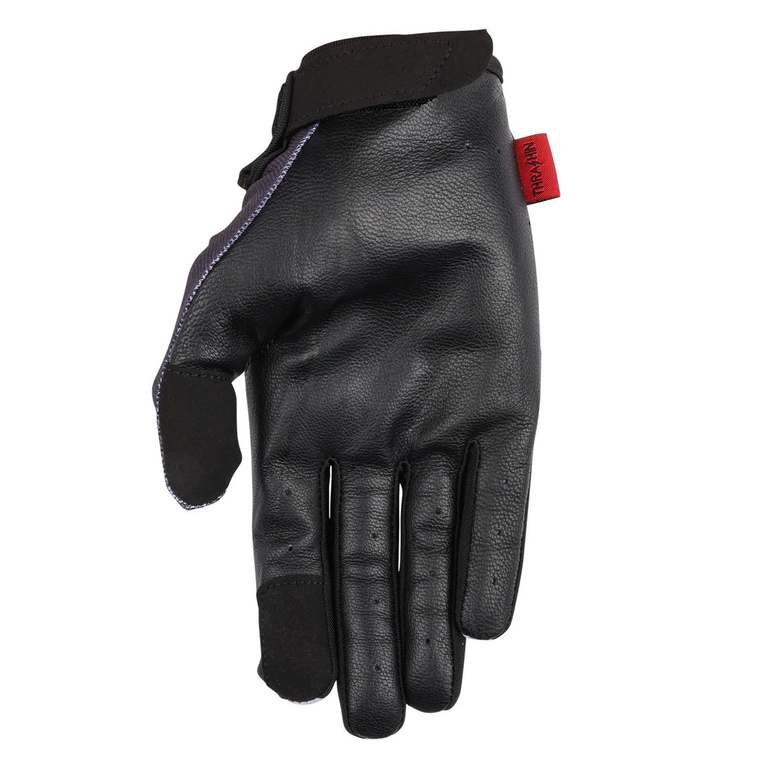 Thrashin Supply Co. Stealth Leather Palm Gloves, Flame - Gray