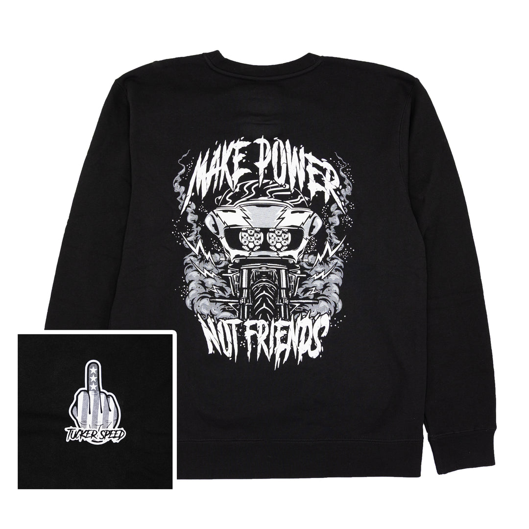 Tucker Speed Make Power Not Friends RG Crewneck Sweatshirt - Black