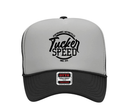 Tucker Speed Performance Motorcycle Foam Trucker Hat - Grey
