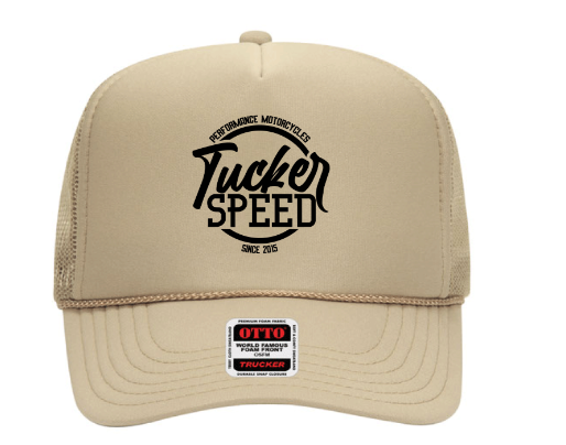 Tucker Speed Performance Motorcycle Foam Trucker Hat - Khaki
