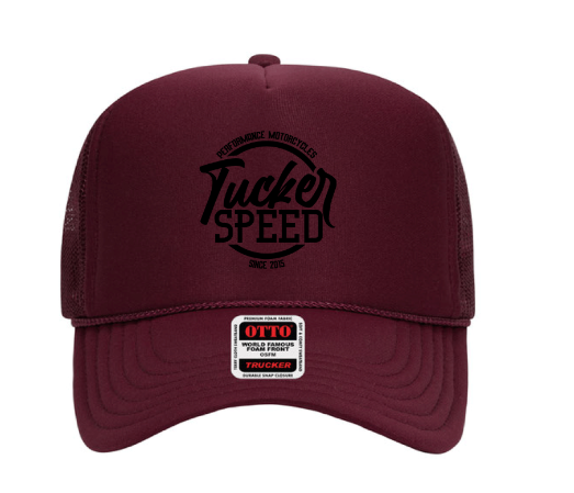 Tucker Speed Performance Motorcycle Foam Trucker Hat - Maroon