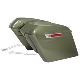 Color Matched Stretched Saddlebag Conversion Kit w/ Chrome Hardware for Harley® Softail '18-'26