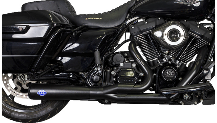 S&S Diamondback 2-Into-1 Exhaust System - Guardian Black - M8 Touring - 50 State Legal