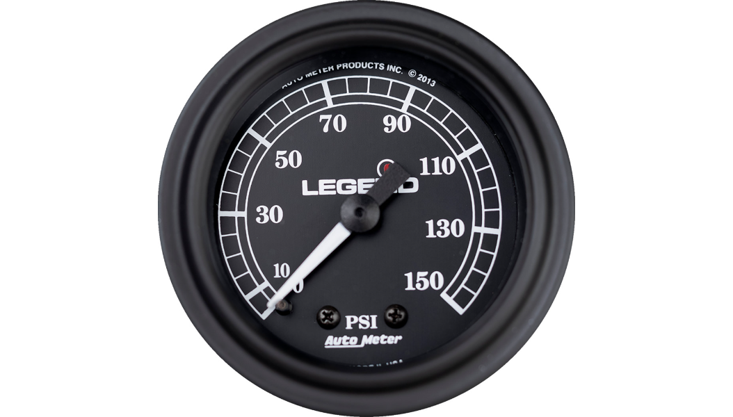 Legend Suspension Fairing Mounted LED Backlit PSI Gauge - Black