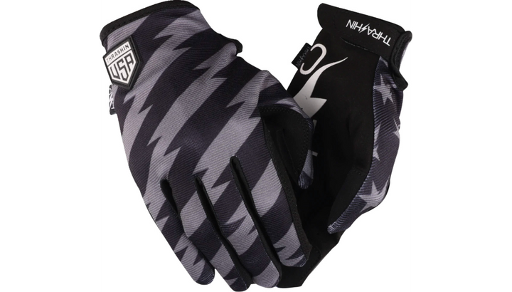 Thrashin Supply Stars & Bolts Stealth Gloves - Black/Gray