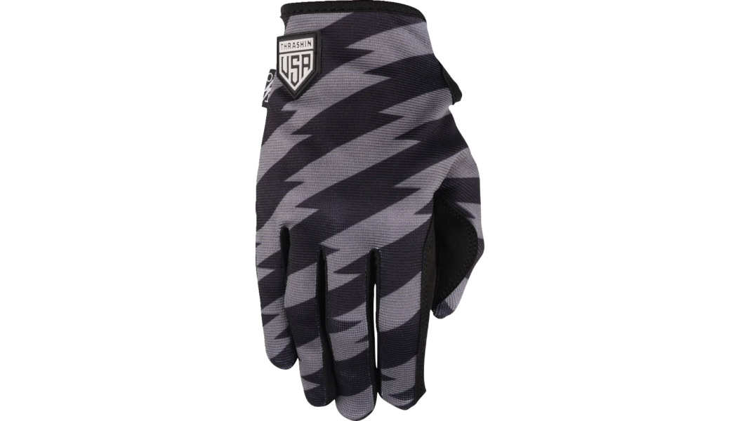 Thrashin Supply Stars & Bolts Stealth Gloves - Black/Gray