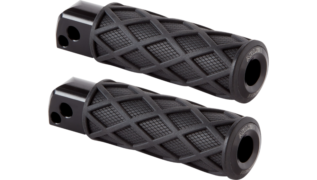Arlen Ness Diamond Footpegs - Passenger - Black - M8 Softail/ELW/Pan America - 400-053