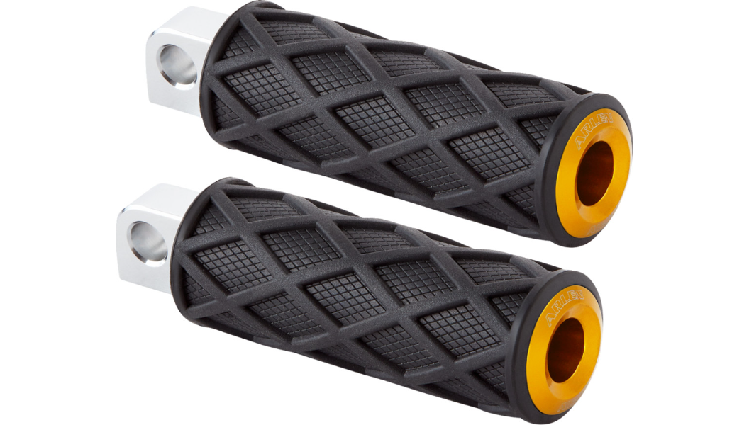 Arlen Ness Diamond Footpegs - Male Mount - Gold - M8 Softail/Pan America - 400-055