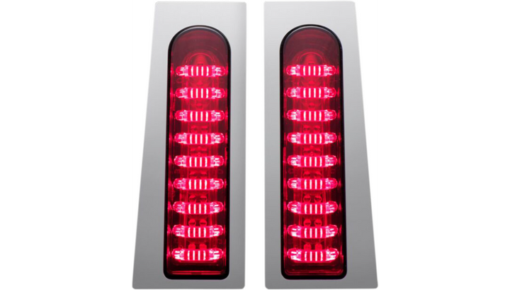 Custom Dynamics ProBEAM® Fillerz®  Saddlebag LED Lights - Red - Chrome - Touring - PB-FILL-R-C