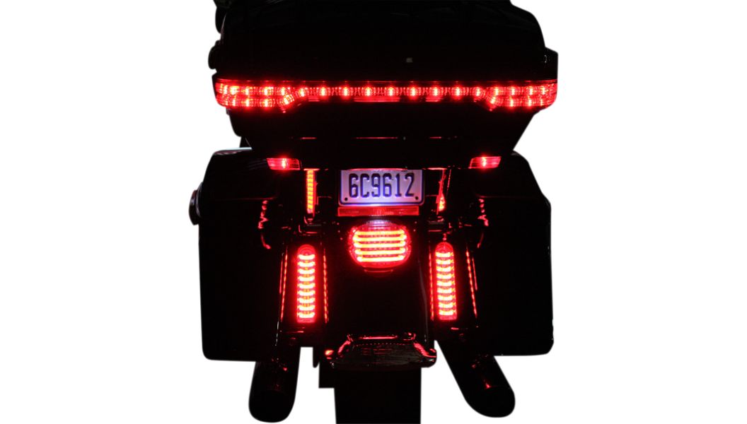 Custom Dynamics ProBEAM® Fillerz®  Saddlebag LED Lights - Red - Chrome - Touring - PB-FILL-R-C