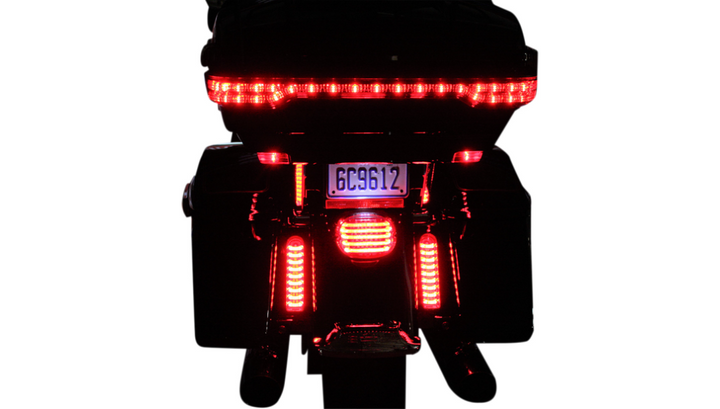 Custom Dynamics ProBEAM® Fillerz®  Saddlebag LED Lights - Red - Chrome - Touring - PB-FILL-R-C