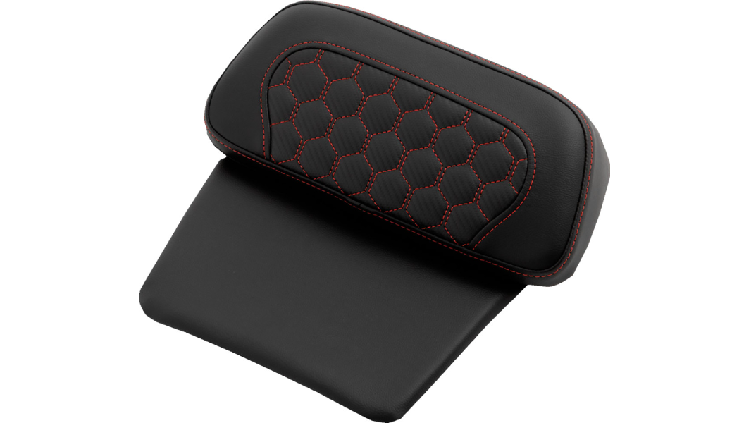 SADDLEMEN Chopped Tour Pak Pad - Honeycomb - Red Stitching - FLH/FLT '14-'24 - 814-07C-HC-RED