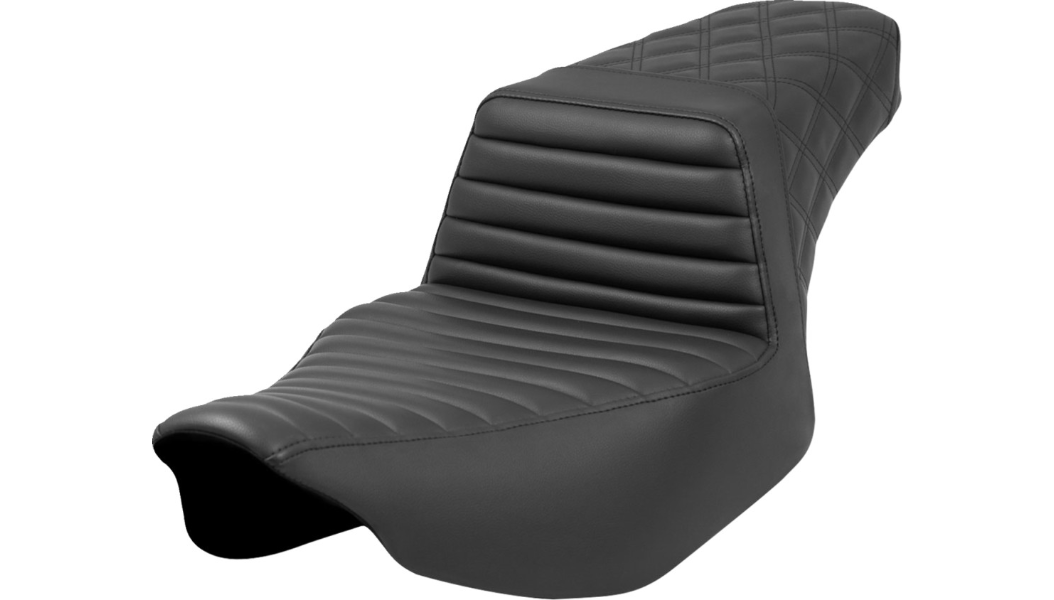 Saddlemen Step-Up Seat - Tuck-n-Roll/Rear Lattice Stitch - Black - 24 Road Glide/Street Glide and 23-24 CVO Road Glide/Street Glide - 823-07-176