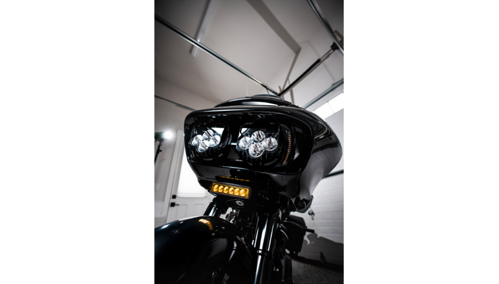 Custom Dynamics Genesis 4 Dynamic LED Road Glide Vent Inserts - Amer/White - Black W/ Black Mesh - 15-23 Road Glide