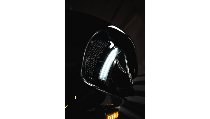 Custom Dynamics Genesis 4 Dynamic LED Road Glide Vent Inserts - Amer/White - Black W/ Black Mesh - 15-23 Road Glide