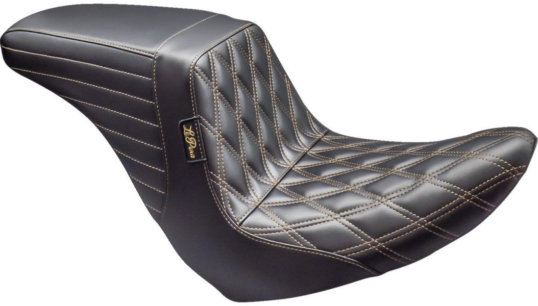 Le Pera Kickflip Up Front Seat - Double Diamond W/Chestnut Thread - Black - 18-24 FL/FX - LYRU-590DD-CHET