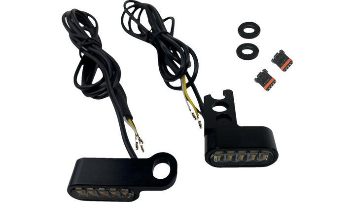 Custom Dynamics Mirror Mount Front Turn Signals - Black - CD-MMTS-AW-B