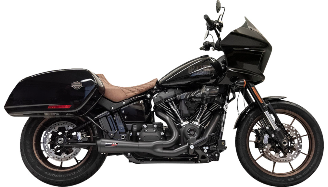 BASSANI XHAUST 2-into-1 Ripper Exhaust System - Short - Black- M8 Softail - FXLRST/FLSB