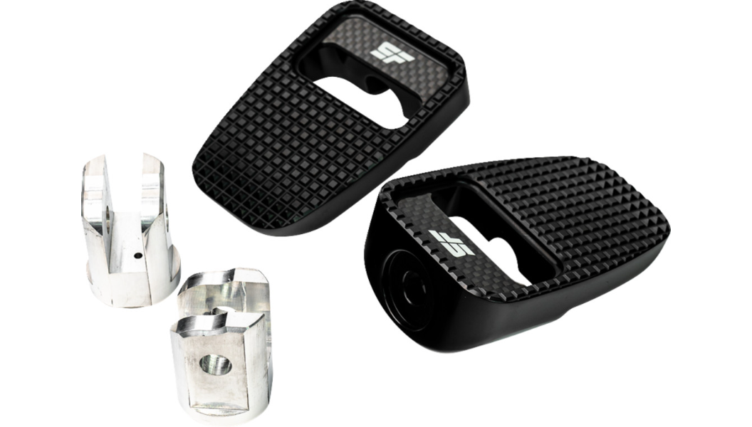 SLYFOX Footpegs - Black Anodized - Front SF-904-01-1