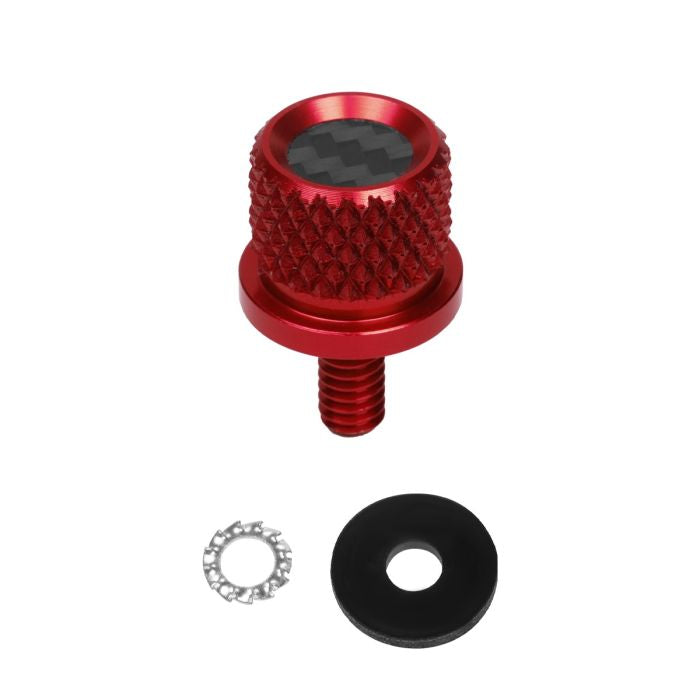 HogWorkz Custom Color Carbon Fiber 1/4" Knurled Seat Bolt / Screw Kit for Harley-Davidson® - HW121059